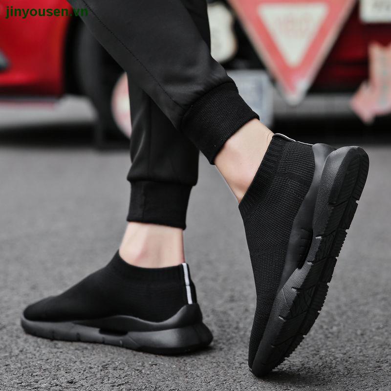Giày Thể Thao Thoáng Khí Màu Đen Thời Trang Mùa Hè Dành Cho Nam Size 45