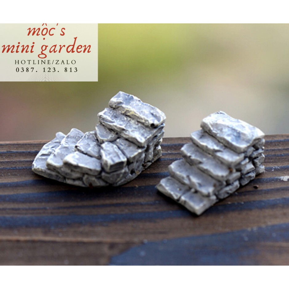Bậc Thang Đá Xám | Phụ Kiện Terrarium | CA31 || Mocminigarden