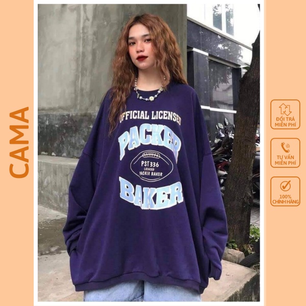  Áo Nỉ Sweater Nữ Form Rộng Vải Nỉ Bông Dày Dặn phong cách Ulzzang CAMASTORE AN31