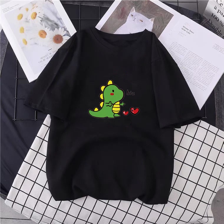 ÁO THUN TAY LỠ UNISEX NAM NỮ IN KHỦNG LONG BIU CỰC ĐẸP