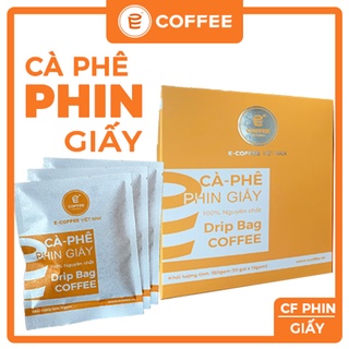 Cafe phin giấy tiện lợi E COFFEE (Drip bag Coffee), sử dụng 100% cà phê Robusta Honey hái chín rang mộc hậu vị thơm ngọt