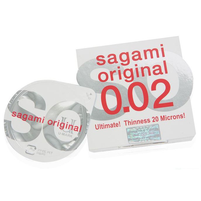 Bộ 2 hộp Bao cao su SAGAMI Original 0.02mm siêu mỏng (Hộp 1 chiếc )[Hibabay+]
