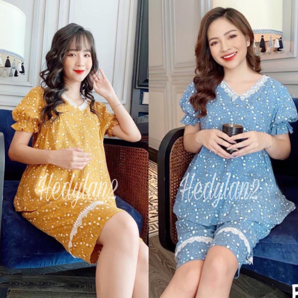 Bộ đồ bầu và sau sinh LỬNG HOA chất đũi Cao Cấp có khóa ti cho con bú BL826