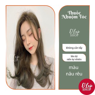 Thuốc nhuộm tóc màu NÂU RÊU không cần thuốc tẩy tóc