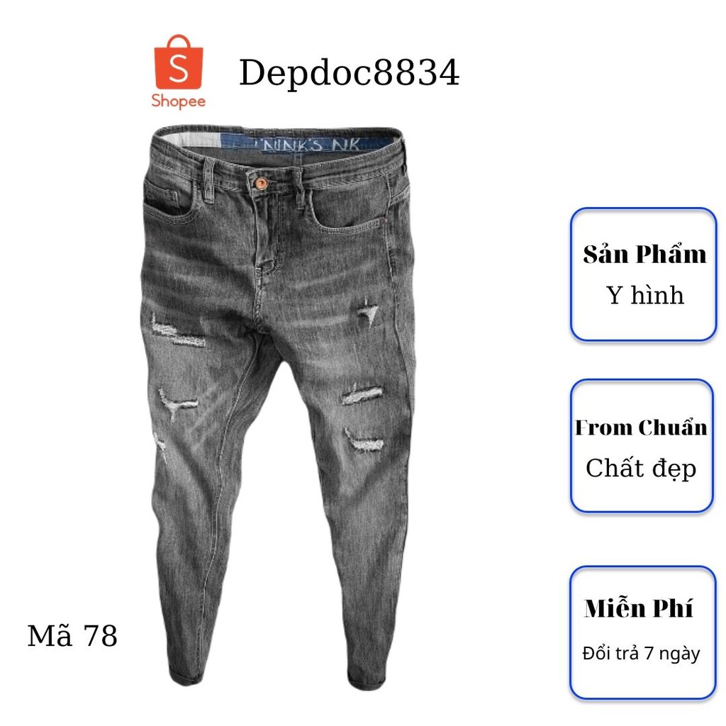 Quần jean nam cao cấp, chất liệu bò ( jean ) mềm mịn, from chuẩn, có nhiều mẫu đẹp mới đi kèm depdoc68