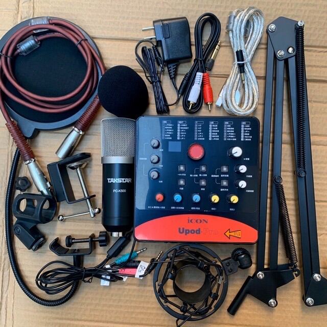 CHỌN BỘ HÁT THU ÂM LIVESTREAM MICRO TAKSTAR PC K500 VÀ SOUND CARD ICON UPOD PRO CHÂN KẸP+MÀNG LỌC BH 1 NĂM