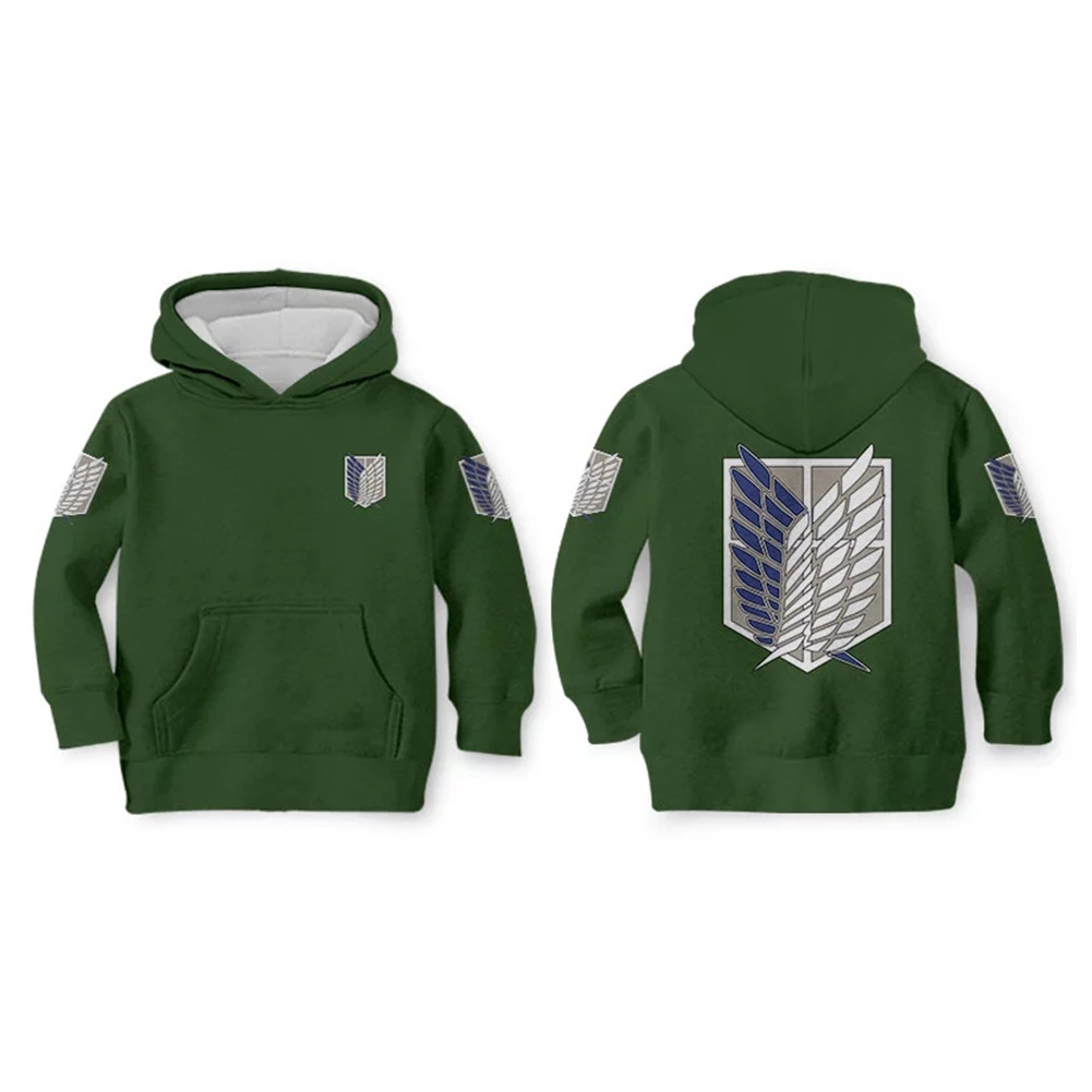 Áo Hoodie In Hình Phim Attack On Titan 3D Cho Bé