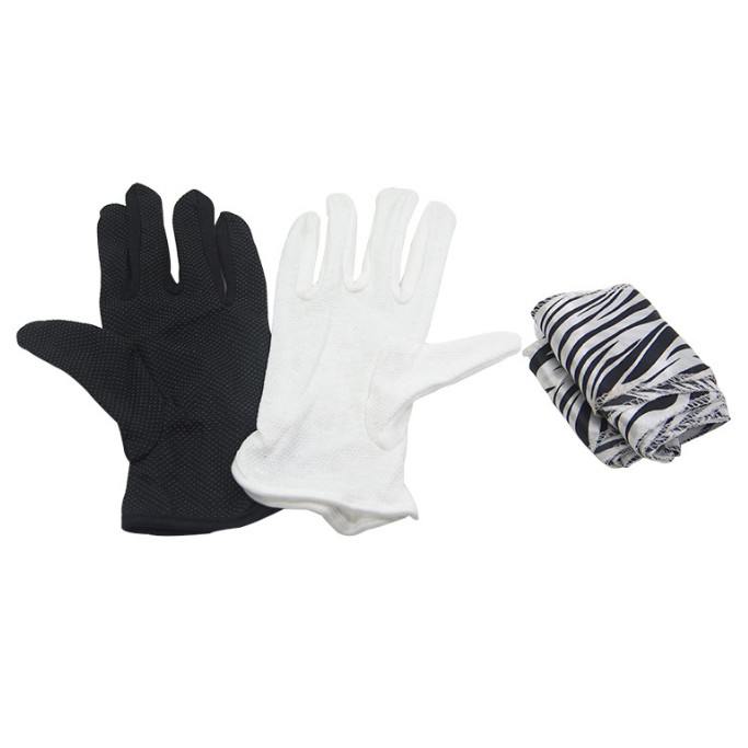 Ảo thuật găng tay hóa khăn dài loại tốt bao tay vải xịn dày không lộ khăn bên trong