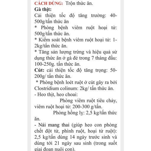 1 gói Clos-BMD dùng cho gà vịt heo