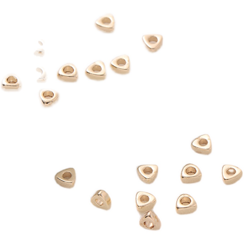 10 Hạt Ngọc Trai Nhỏ 14K Hình Tam Giác Màu Vàng Làm Trang Sức Thủ Công diy