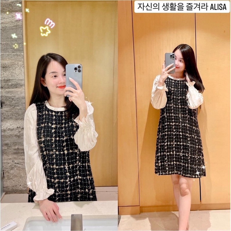 Váy dạ phối tay lụa - ALISA