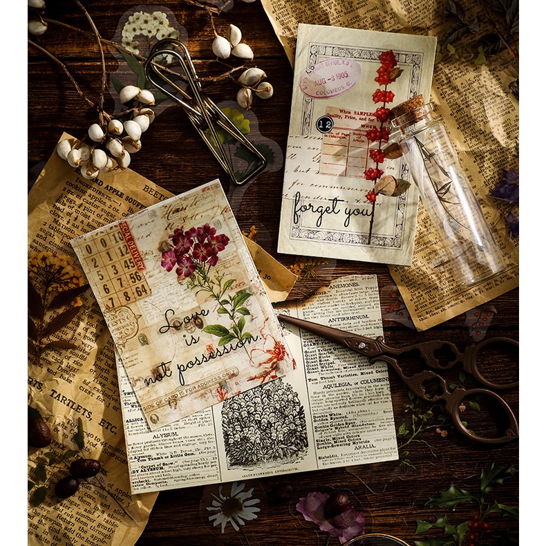 Sticker hoa trang trí sổ cute MODINA, hình dán trang trí sổ tay, thiệp mừng, quà tặng hình hoa lá