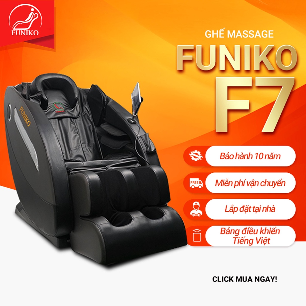 Ghế massage toàn thân,Bảo hành 10 năm Funiko F7 massage trị liệu chuyên sâu,bảng điều khiển cảm ứng tiếng việt