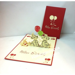 Happy birthday - Sinh Nhật -   Thiệp  3D (size 10 x15)