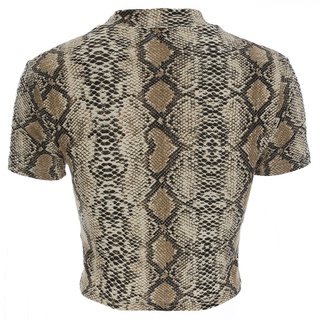 Áo thun crop top nữ in hình rắn