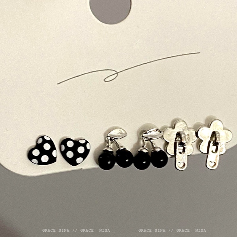 Bộ 4 Khuyên Tai Hợp Kim Đính Đá Nhiều Kiểu Dáng Thời Trang