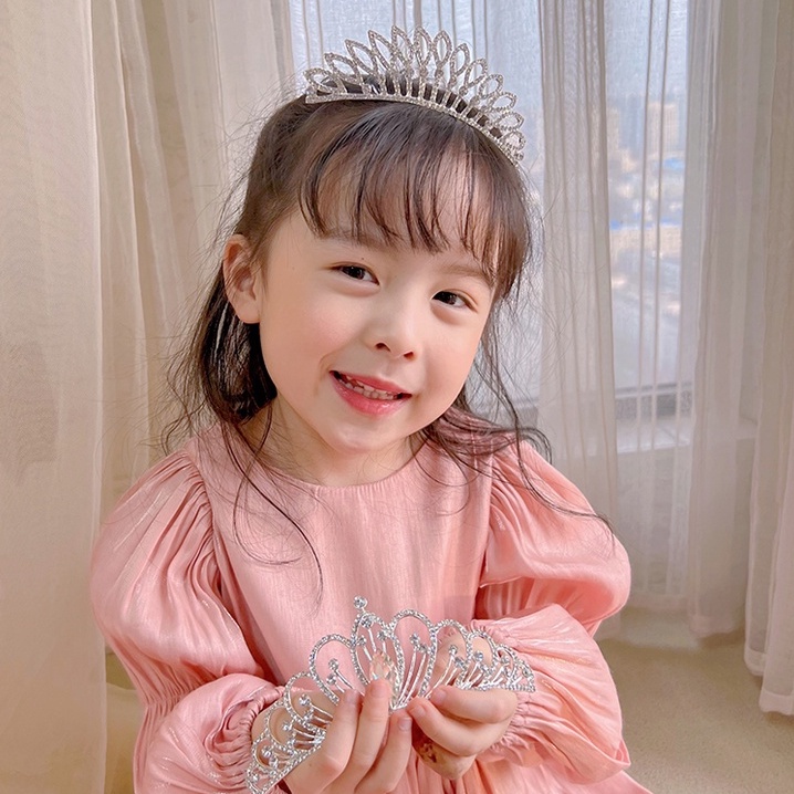 Vương Miện Hợp Kim Đính Đá Và Ngọc Trai Giả Phong Cách Hàn Quốc