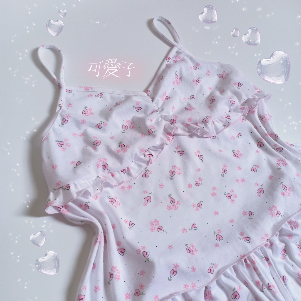 Đồ bộ ngủ nữ RCB10, hai dây cổ tim nhún thun cotton 2 chiều dành cho người dưới 60kg | BigBuy360 - bigbuy360.vn