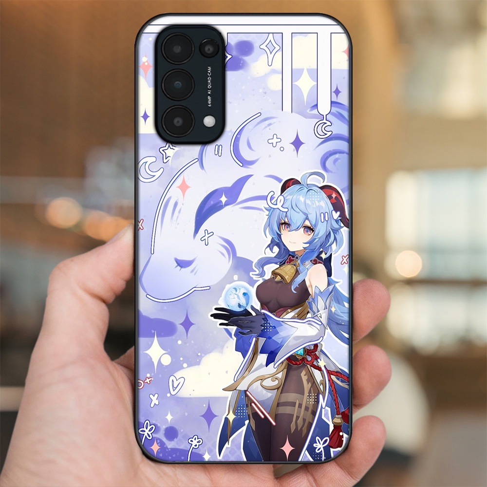 Ốp lưng Oppo Reno 5 viền đen in hình Ganyu Genshin Impact