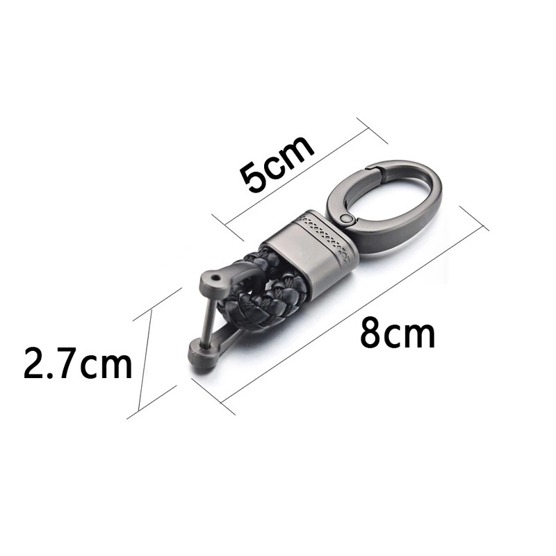 Móc Chìa Khóa Dây Da Bện Phong Cách Vintage Độc Đáo