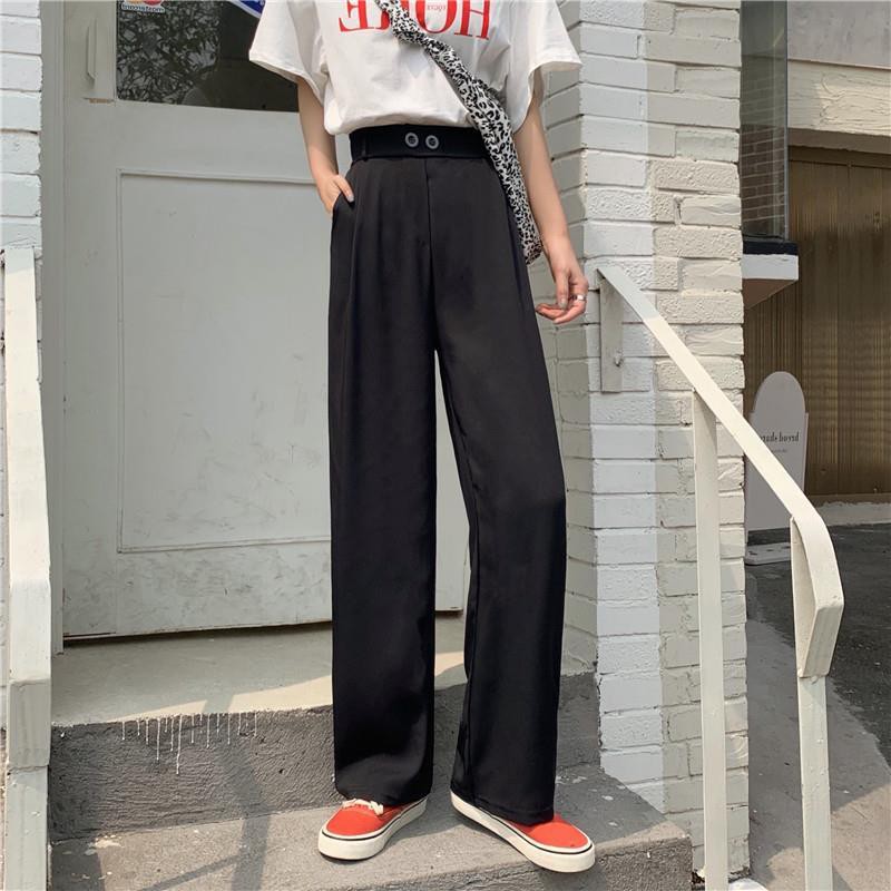 Quần Dài Lưng Cao Ống Rộng Phong Cách Hàn Quốc Cho Nữ | BigBuy360 - bigbuy360.vn