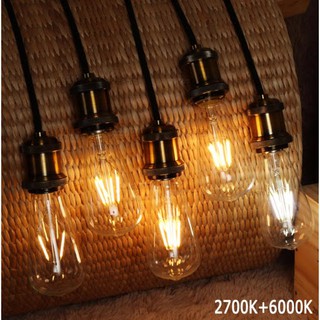 Combo 3 Bóng đèn LED Edison ST64 E27 4w ánh sáng vàng 3000K , bóng đèn trang trí sân vườn