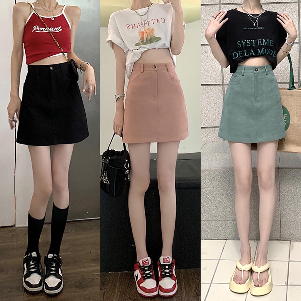 Chân Váy Ngắn Dáng Chữ a Lưng Cao Màu Trơn Chống Chói 50718