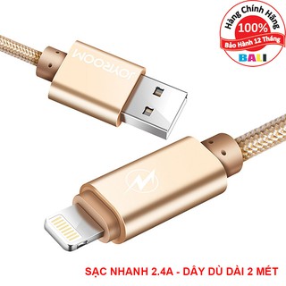 Dây sạc nhanh IPhone, IPad 2.4A, Dài 2 Mét, Dây dù siêu bền chống đứt JOYROOM-Q2 - Hàng chính hãng