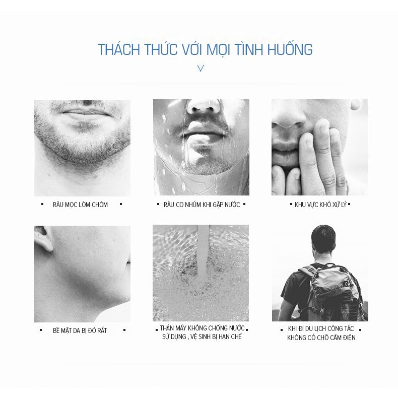 Máy Cạo Râu Flyco FS879VN 2 Lưỡi Kép Thân Máy Kháng Nước Sạc Nhanh 1 Giờ - Hàng Chính Hãng