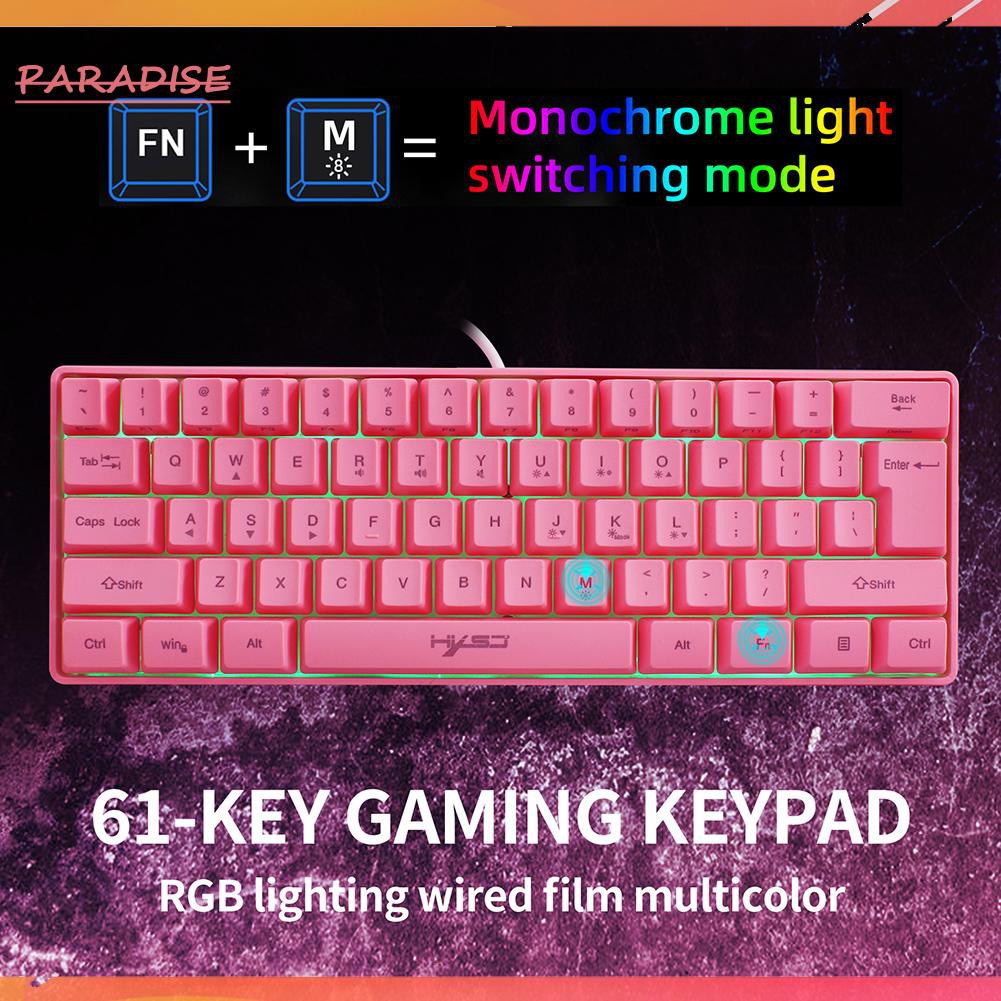 Bàn Phím Chơi Game Có Dây Hxsj V700 61 Có Đèn Nền Rgb