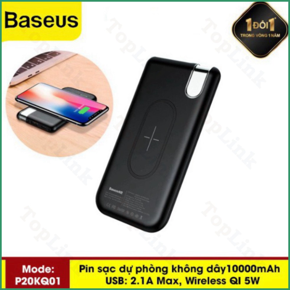 [TopLink] Pin Sạc Dự Phòng Không Dây Dung Lượng 10000mah Cho Các Loại Máy Có Sạc Không Dây + 1 Cổng USB 2.1A