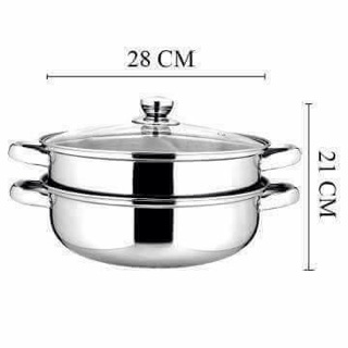 Nồi hấp inox 2 tầng size 28cm