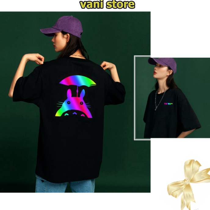 [Tặng Quà] Áo thun unisex tay lỡ Totoro siêu đáng yêu phản quang 7 màu . | BigBuy360 - bigbuy360.vn