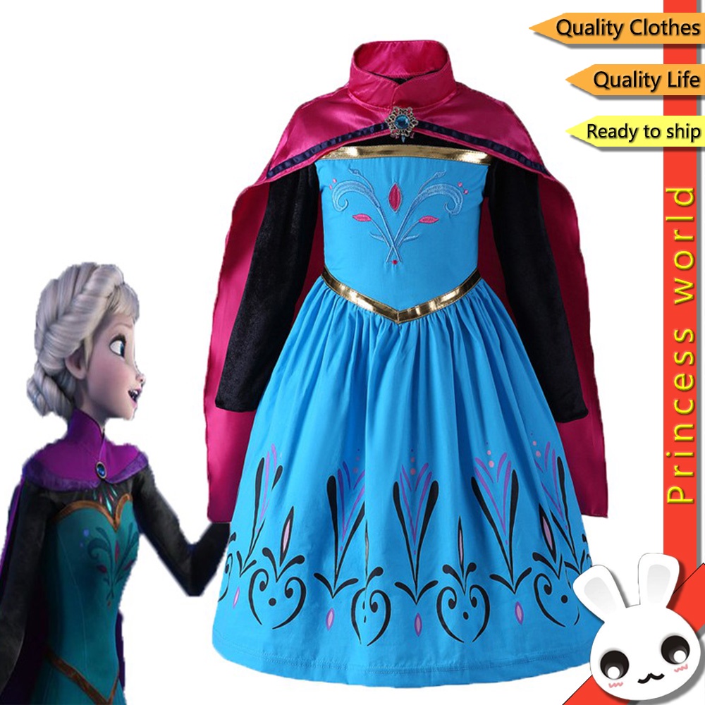DISNEY Đầm Hóa Trang Công Chúa Anna / Bạch Tuyết Dễ Thương Cho Bé Gái