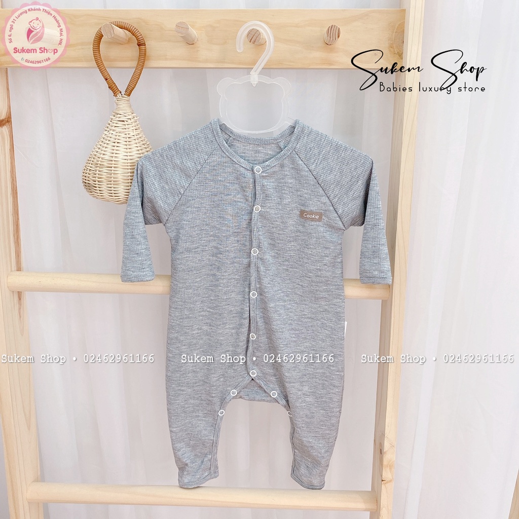 Body Cookie/Bodysuit cài giữa không tất Cookie cotton tăm mềm,mát cho bé