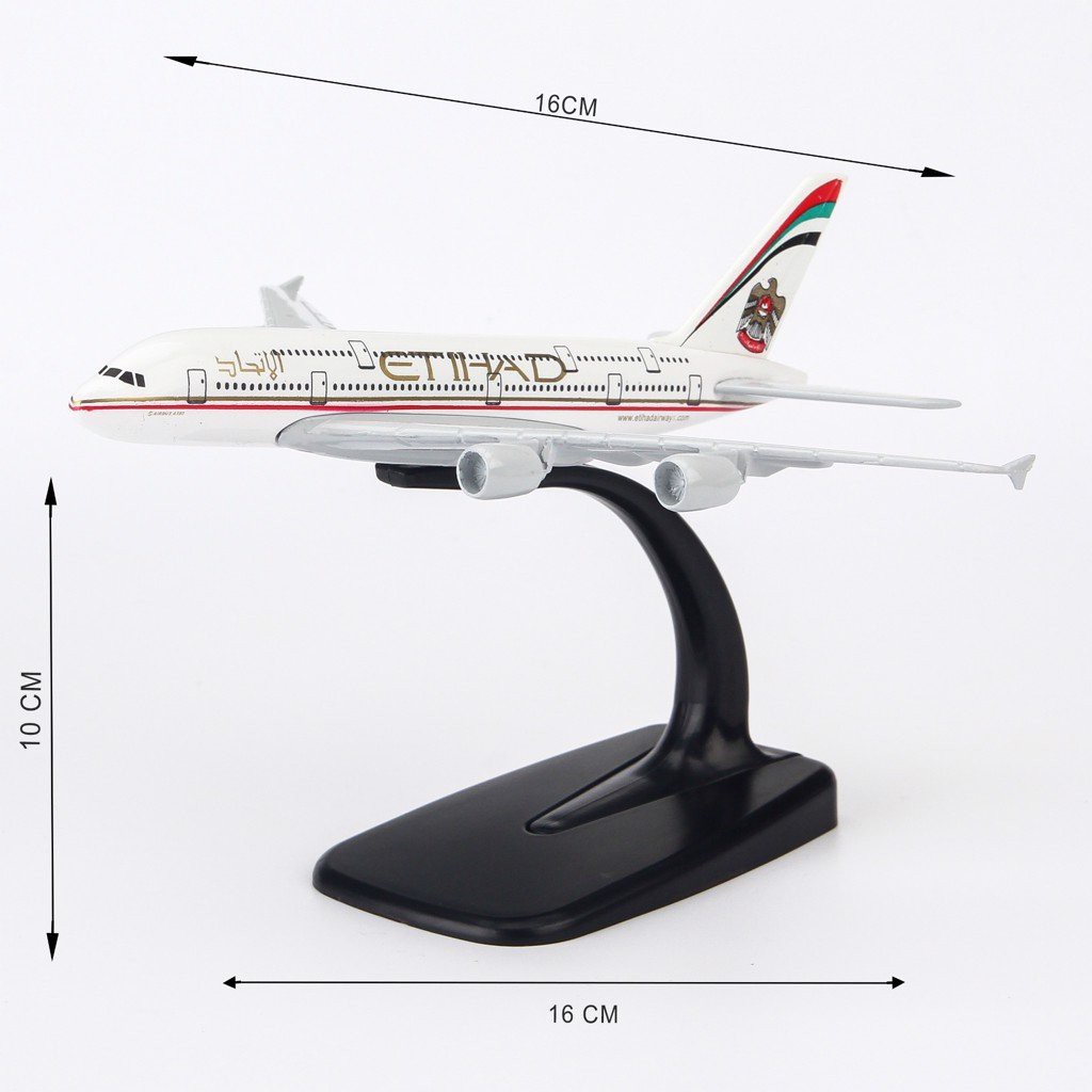 Mô hình máy bay Etihad Airways Airbus A380 16cm Everfly