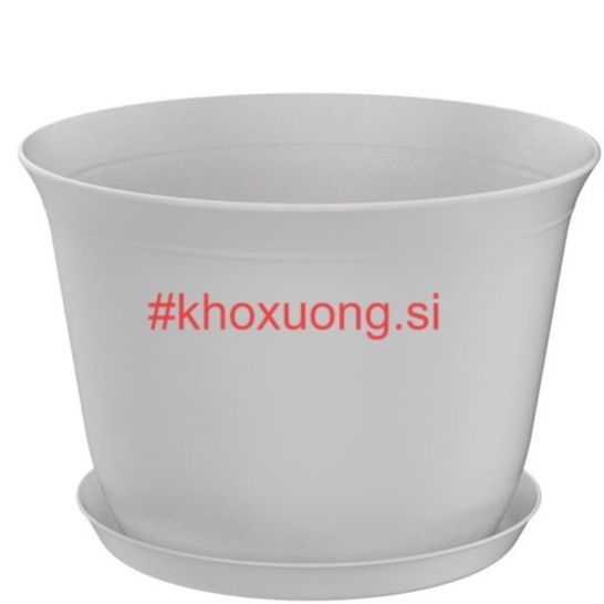 Combo 2 Bộ Chậu tròn cao, Trồng hoa trang trí mai, quất, trúc, đào, vạn tuế, lưỡi hổ, vạn thọ
