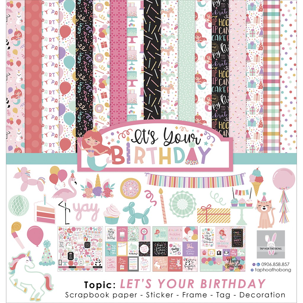 COMBO SET GIẤY SCRAPBOOK NHIỀU CHỦ ĐỀ -  CÓ NHIỀU MẪU {GIẤY MỸ}