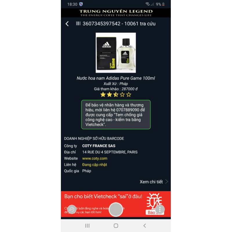 Nước hoa nam ADIDAS hương thơm nam tính 100ml chính hãng