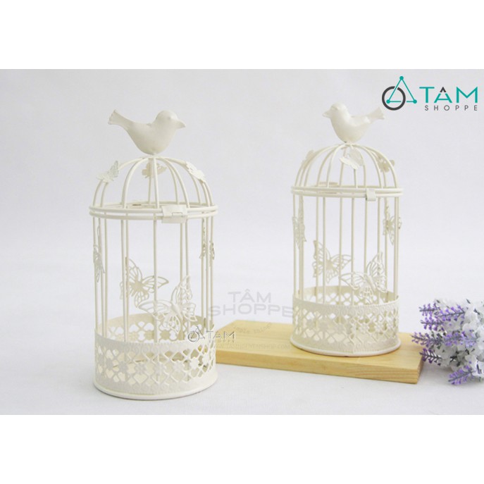 Chân nến lồng chim để bàn cao 22cm