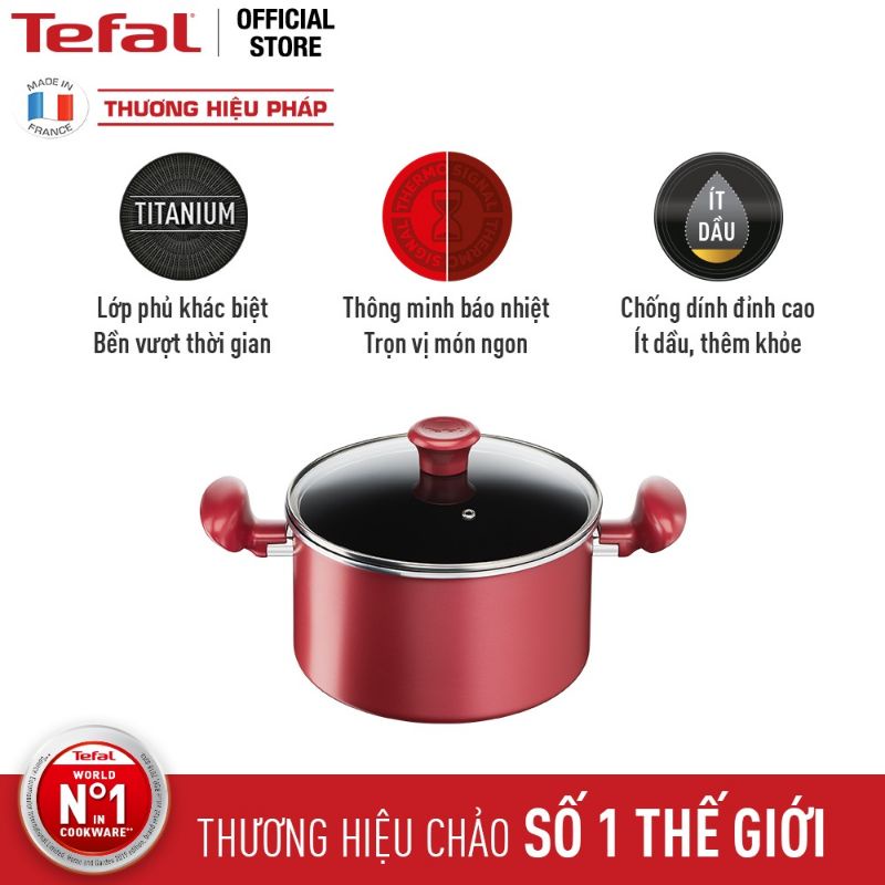 BỘ 3 CHẢO CHIÊN , NỒI , CHẢO SÂU LÒNG TEFAL SO CHEF 21-22-24CM