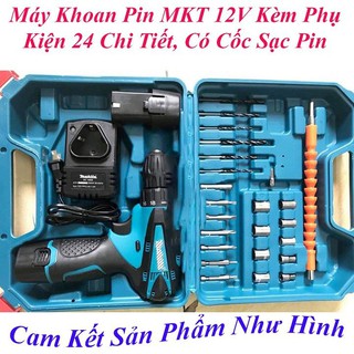 Máy khoan pin 12v makita kèm phụ kiện