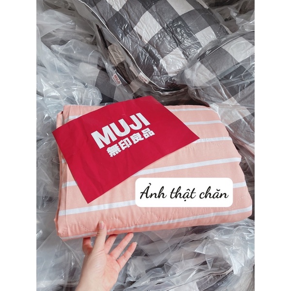 Chăn hè Muji kẻ sọc cotton xuất Nhật