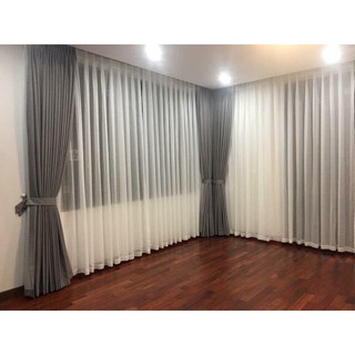 Rèm may sẵn màu ghi vân đá cao cấp