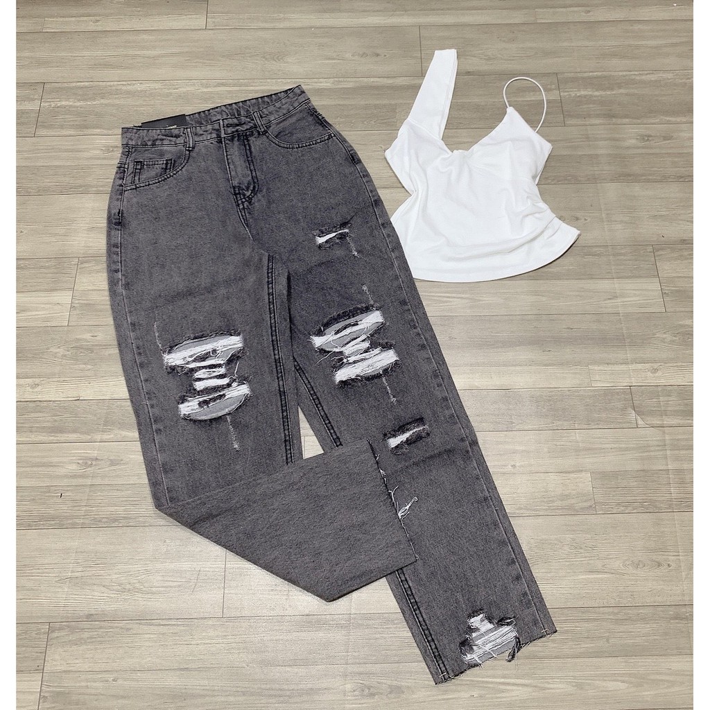 Quần baggy hot hit đen xám rách đẹp xuất sắc