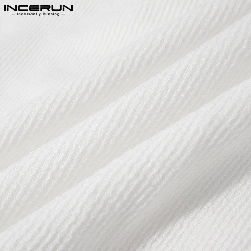 Áo len INCERUN trơn màu thiết kế dành cho nam