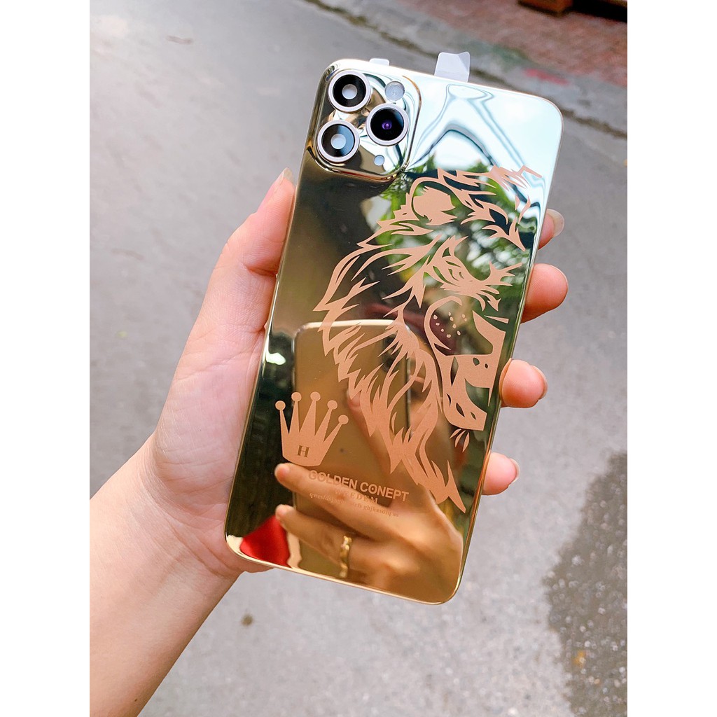 Miếng Dán độ lưng full mạ vàng 24K tráng gương hình LV,GCC từ X / Xs / Xs Max lên 11 Pro /11 Pro Max, XR lên 11