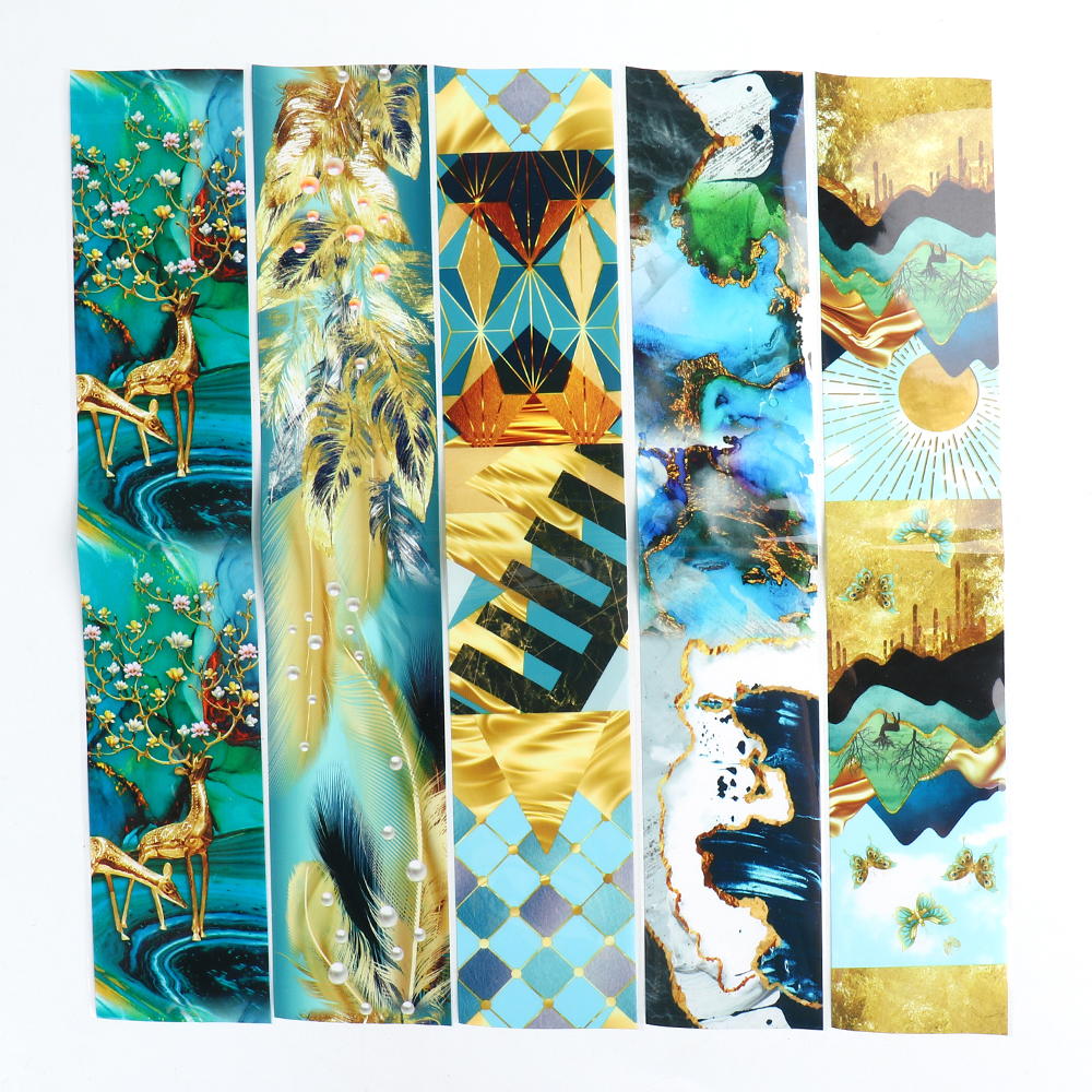 [Hàng mới về] Bộ 10 miếng dán móng tay họa tiết đá cẩm thạch nhiều màu sắc