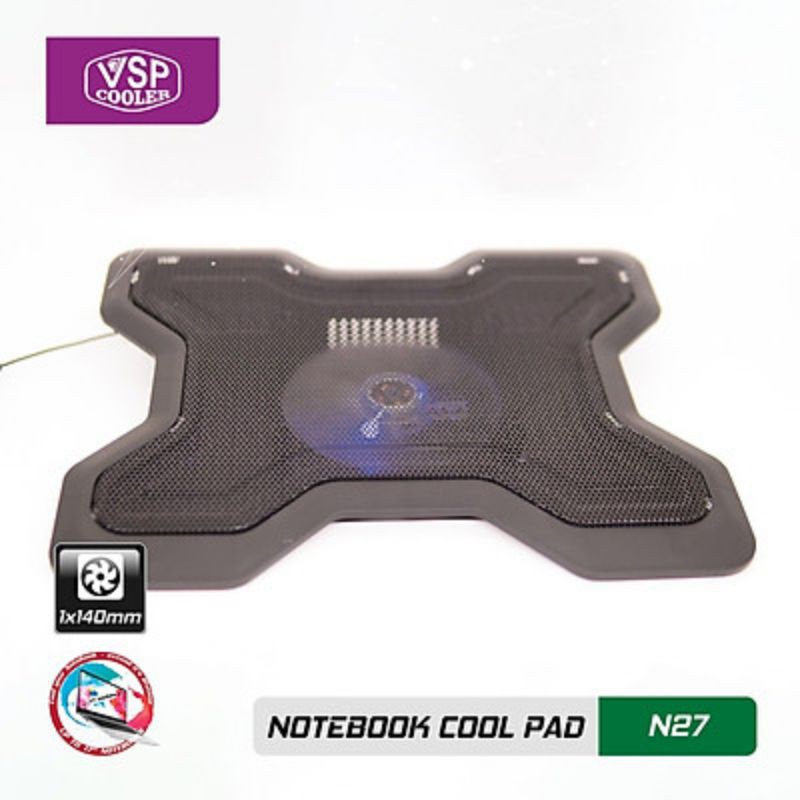 Đế tản nhiệt Laptop Cooler N27 (1 Fan 14cm) chính hãng