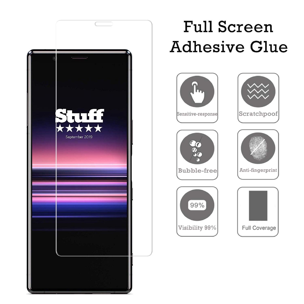 Kính cường lực bảo vệ toàn màn hình cho Sony Xperia 5 1 10 XA2 XA1 Plus L3 XZ2 XZ1 XZ Premium Compact XA1 Ultra L1 L2 XZs